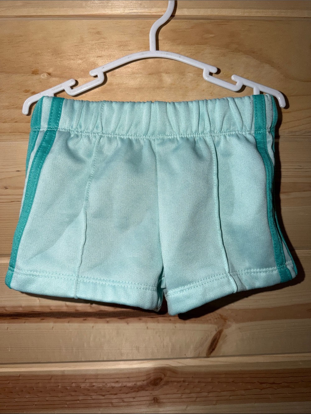 wonder nation Light Aqua Shorts with Teal Side Trim